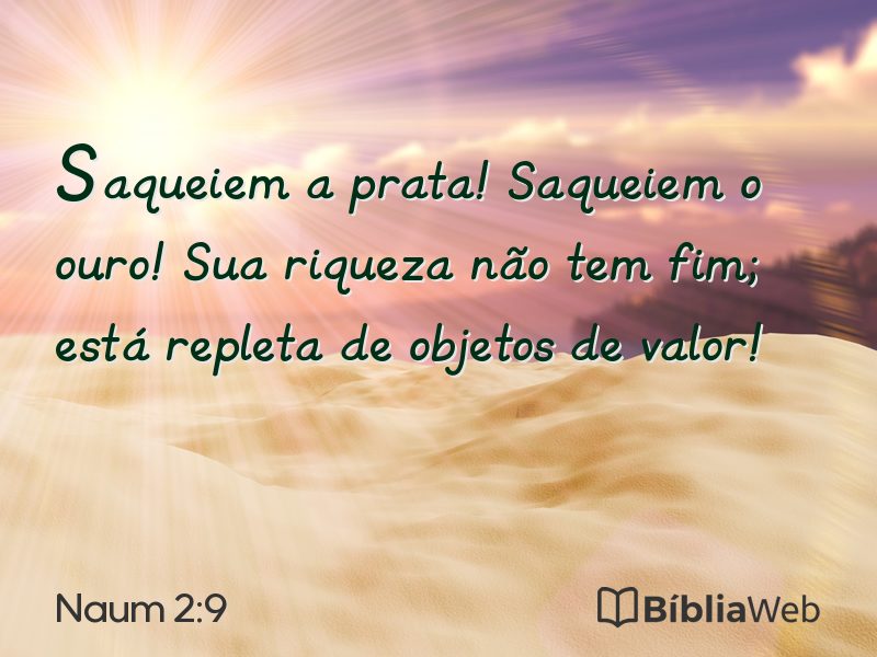 Naum 2:9 em imagem para compartilhar