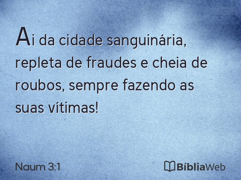 Naum 3:1 em imagem para compartilhar