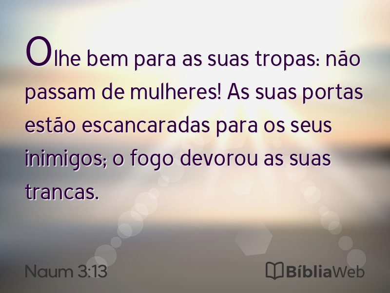 Naum 3:13 em imagem para compartilhar