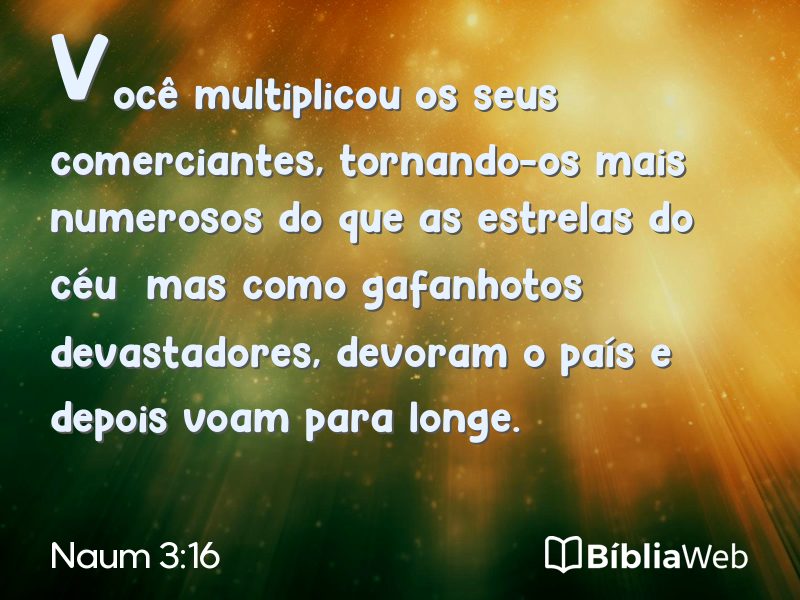 Naum 3:16 em imagem para compartilhar