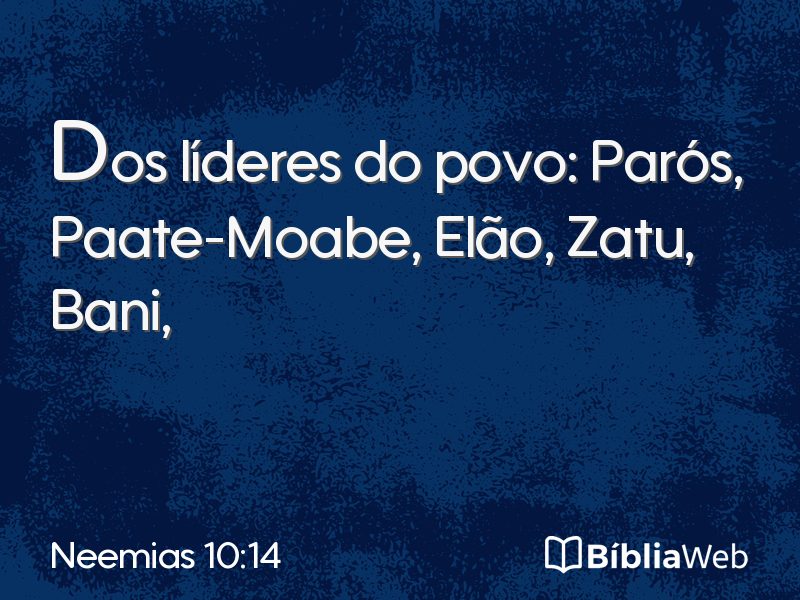 Neemias 10:14 em imagem para compartilhar