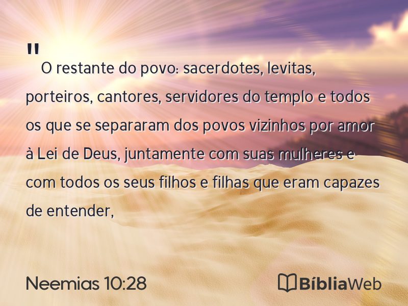 Neemias 10:28 em imagem para compartilhar