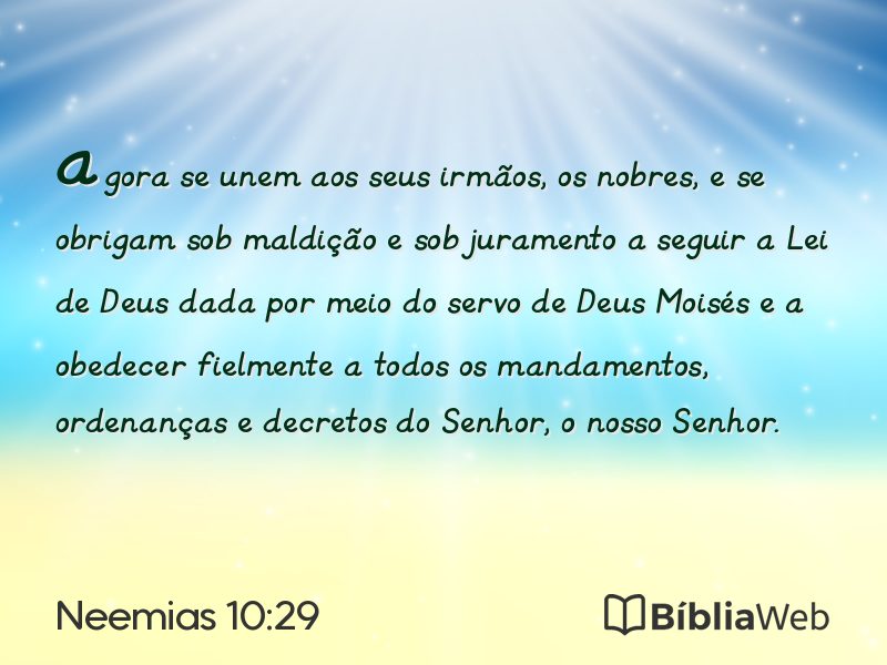 Neemias 10:29 em imagem para compartilhar