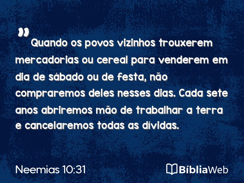 Neemias 10:31 em imagem para compartilhar