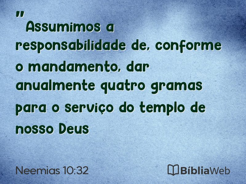 Neemias 10:32 em imagem para compartilhar