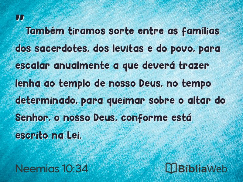 Neemias 10:34 em imagem para compartilhar
