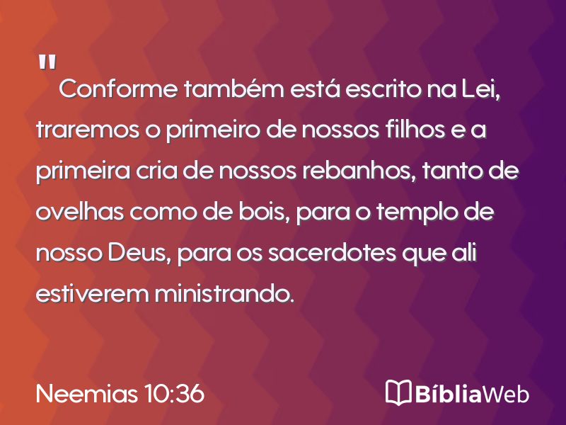 Neemias 10:36 em imagem para compartilhar