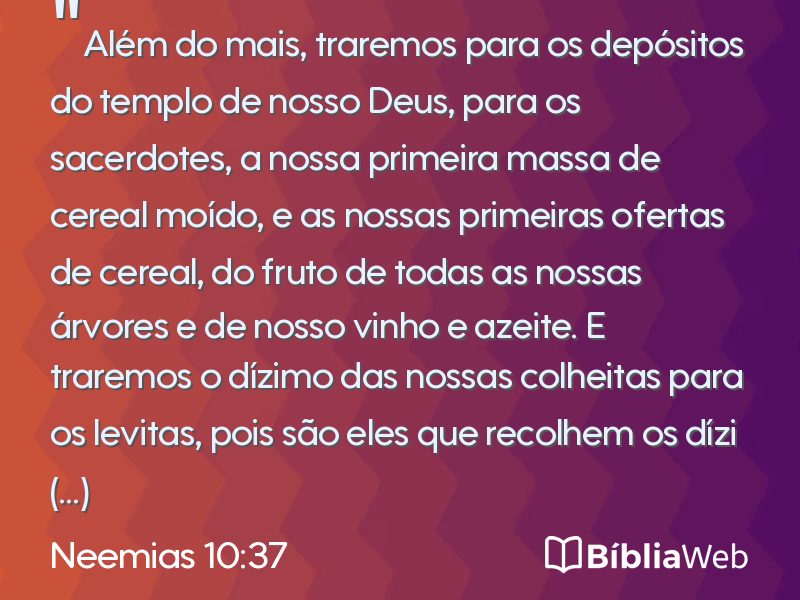 Neemias 10:37 em imagem para compartilhar