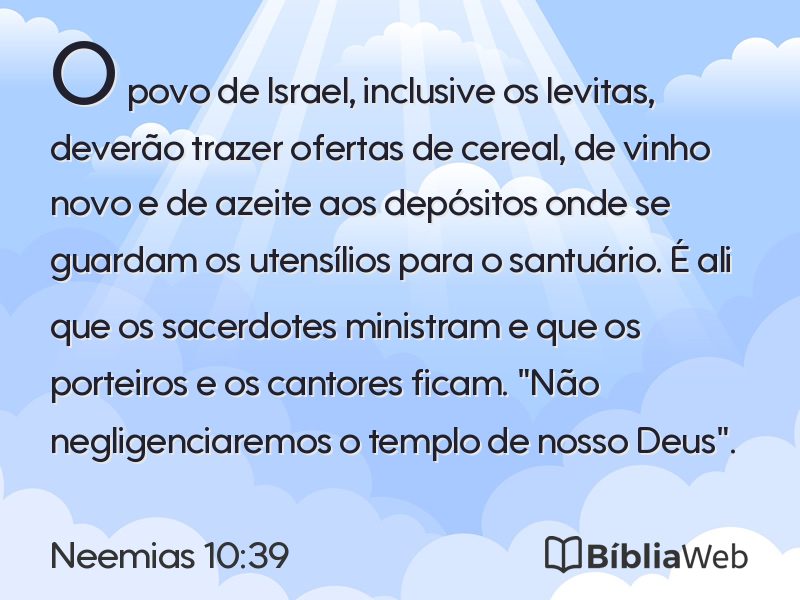 Neemias 10:39 em imagem para compartilhar