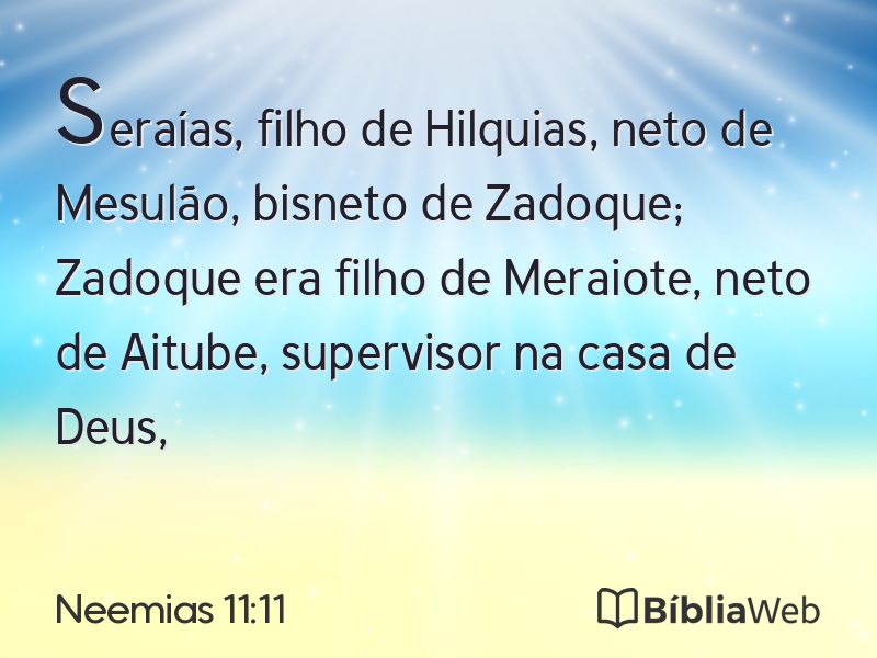 Neemias 11:11 em imagem para compartilhar