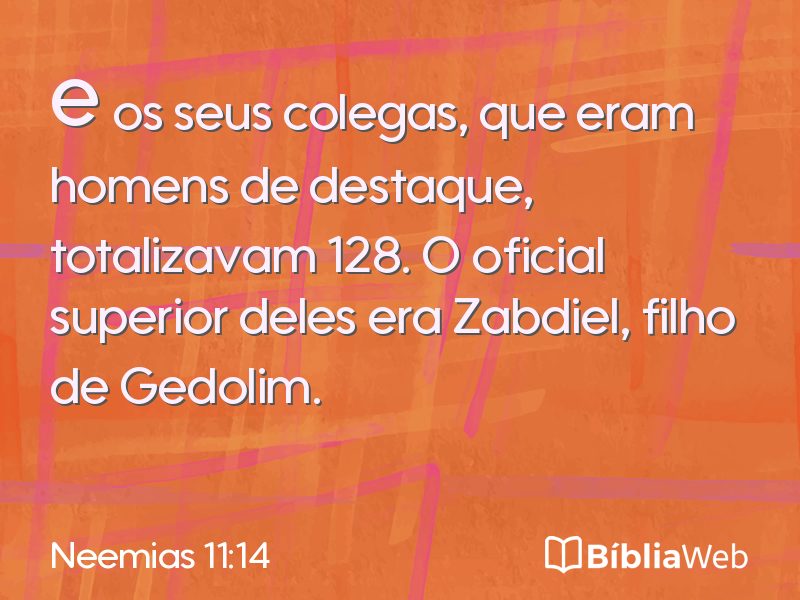 Neemias 11:14 em imagem para compartilhar