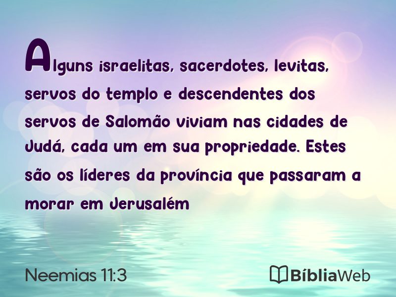 Neemias 11:3 em imagem para compartilhar