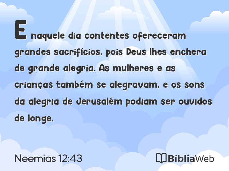 Neemias 12:43 em imagem para compartilhar