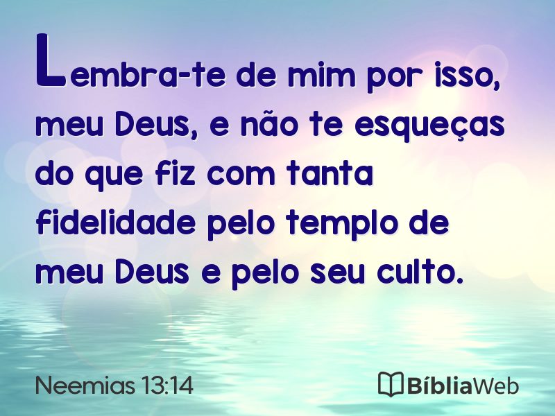 Neemias 13:14 em imagem para compartilhar