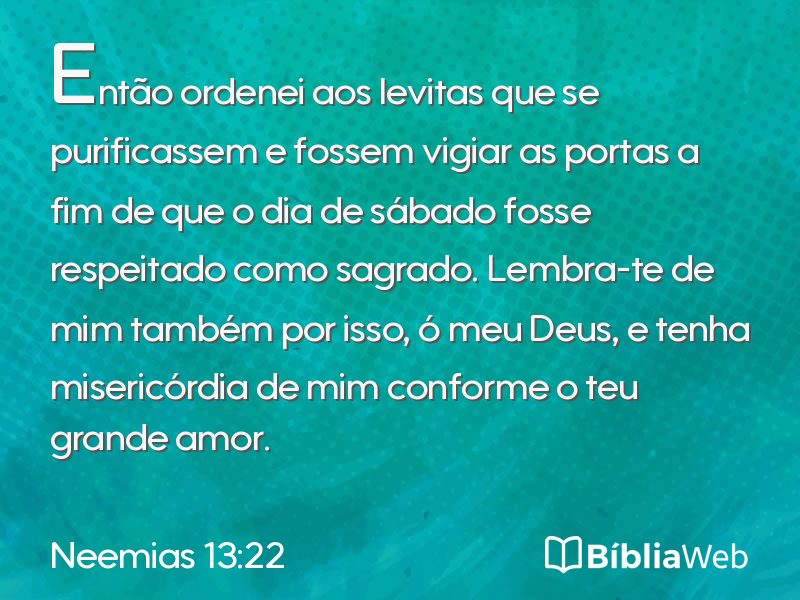 Neemias 13:22 em imagem para compartilhar