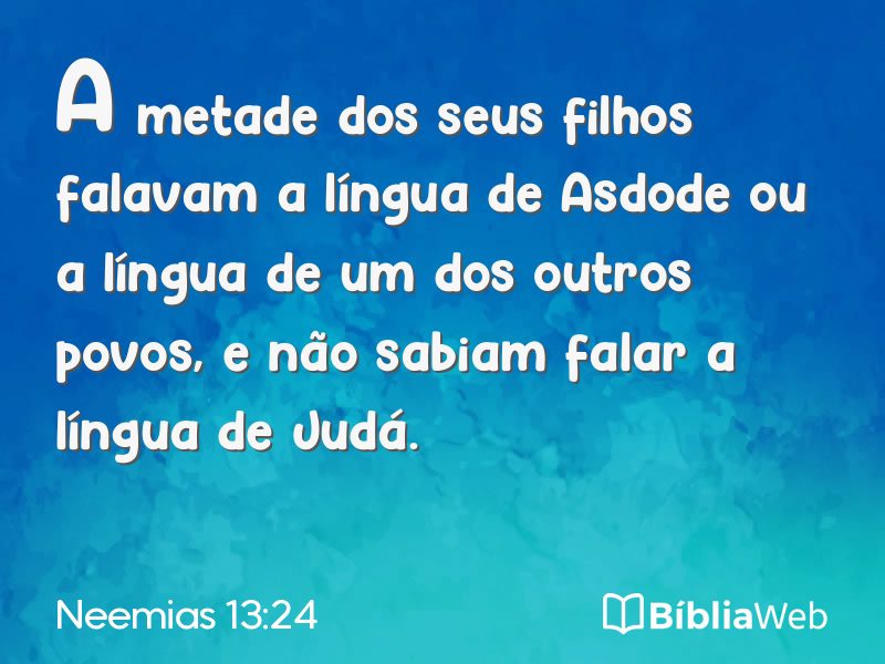Neemias 13:24 em imagem para compartilhar