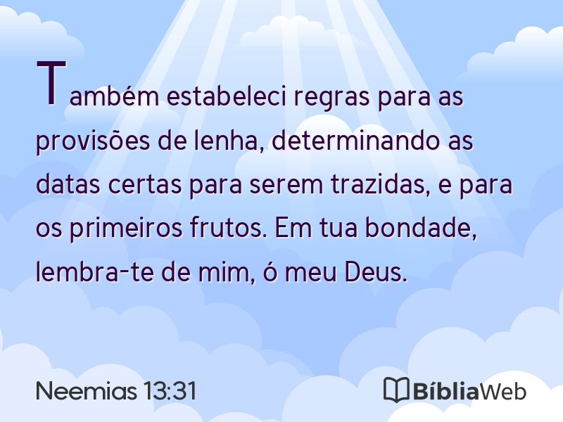 Neemias 13:31 em imagem para compartilhar