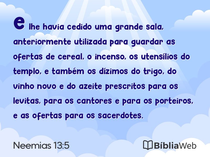 Neemias 13:5 em imagem para compartilhar