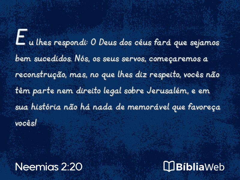Neemias 2:20 em imagem para compartilhar