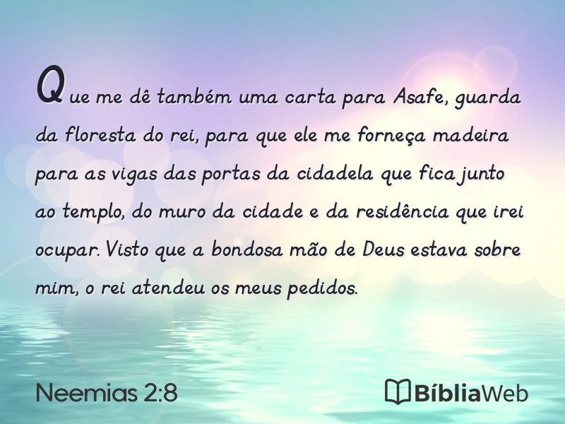 Neemias 2:8 em imagem para compartilhar