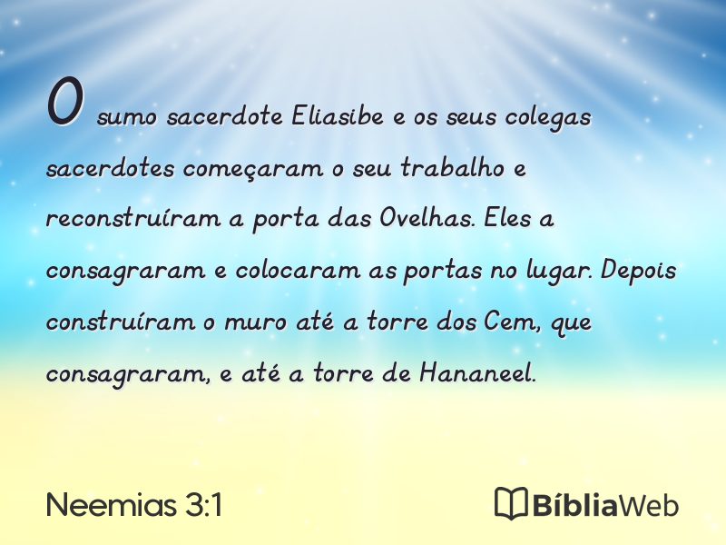 Neemias 3:1 em imagem para compartilhar