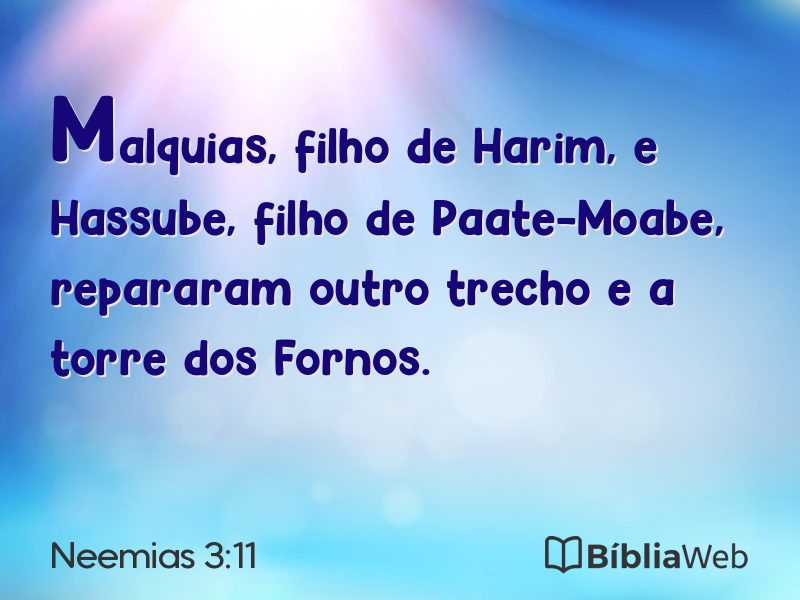 Neemias 3:11 em imagem para compartilhar