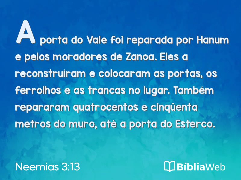 Neemias 3:13 em imagem para compartilhar