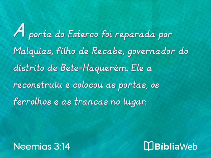 Neemias 3:14 em imagem para compartilhar
