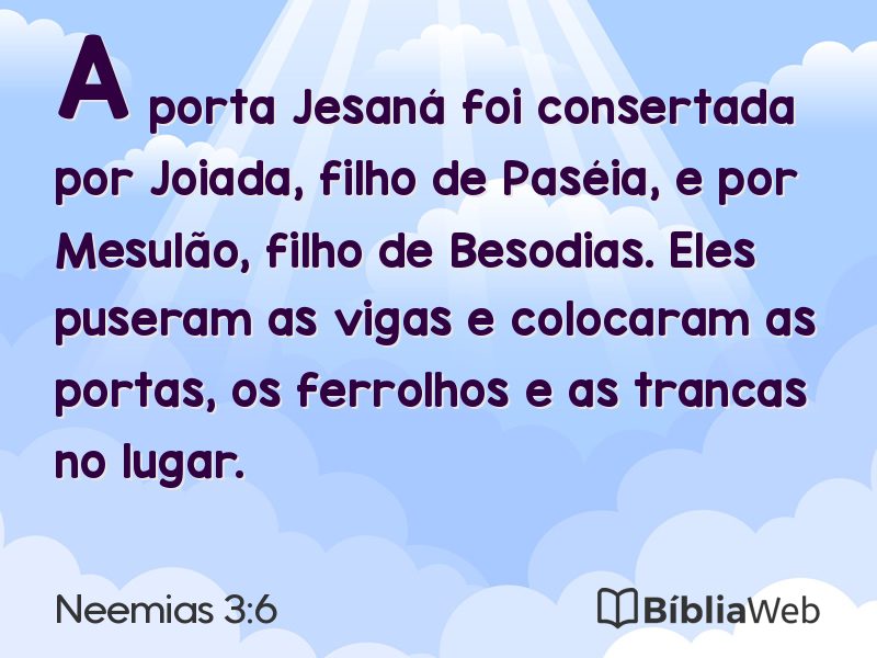 Neemias 3:6 em imagem para compartilhar