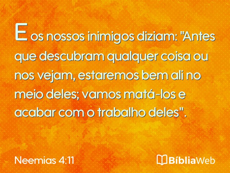 Neemias 4:11 em imagem para compartilhar