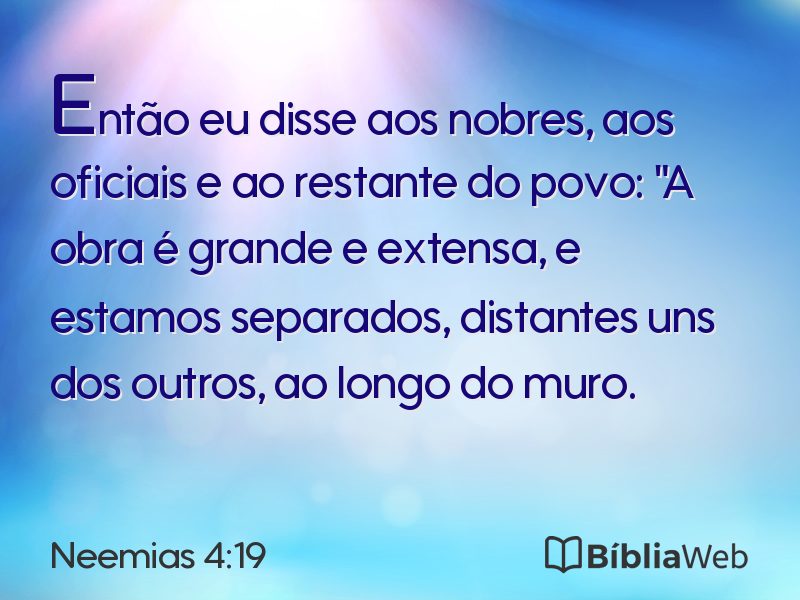Neemias 4:19 em imagem para compartilhar
