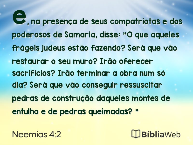 Neemias 4:2 em imagem para compartilhar