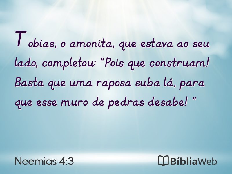 Neemias 4:3 em imagem para compartilhar