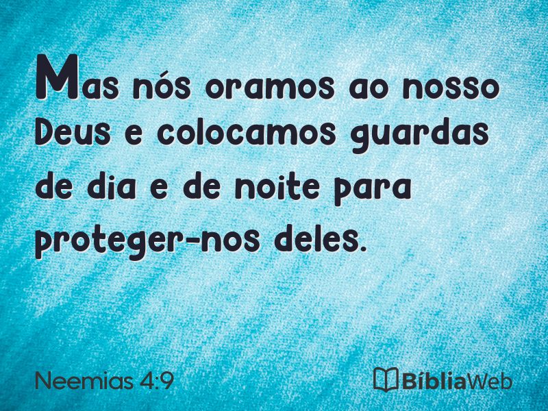Neemias 4:9 em imagem para compartilhar