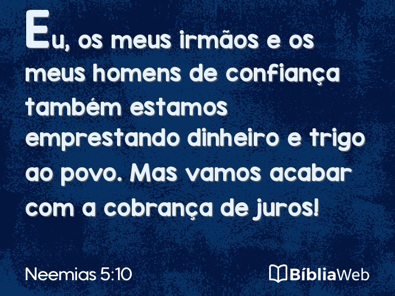 Neemias 5:10 em imagem para compartilhar
