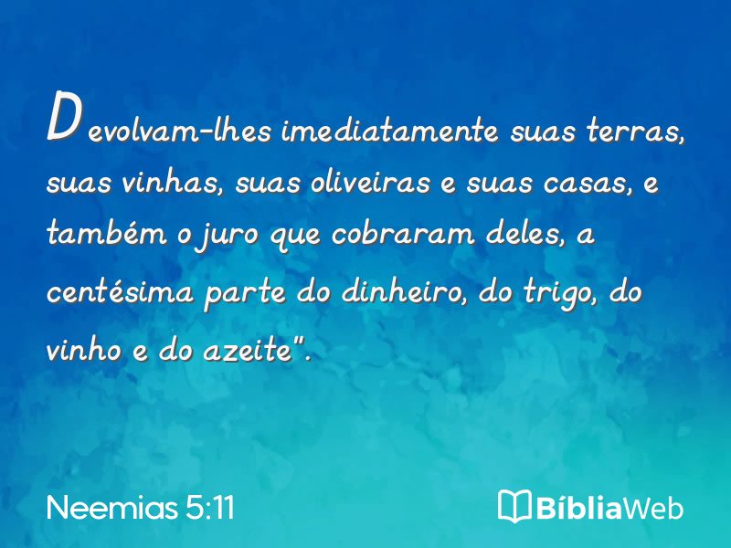 Neemias 5:11 em imagem para compartilhar