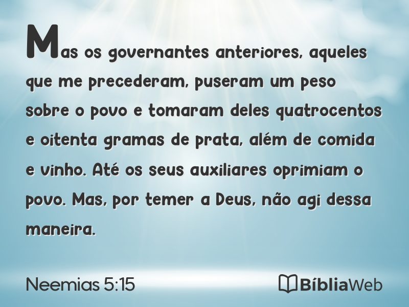 Neemias 5:15 em imagem para compartilhar