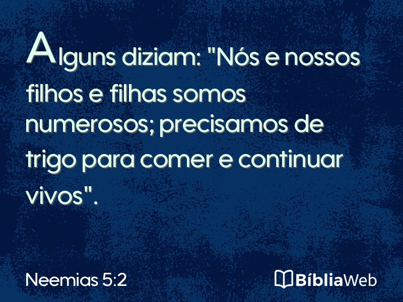Neemias 5:2 em imagem para compartilhar
