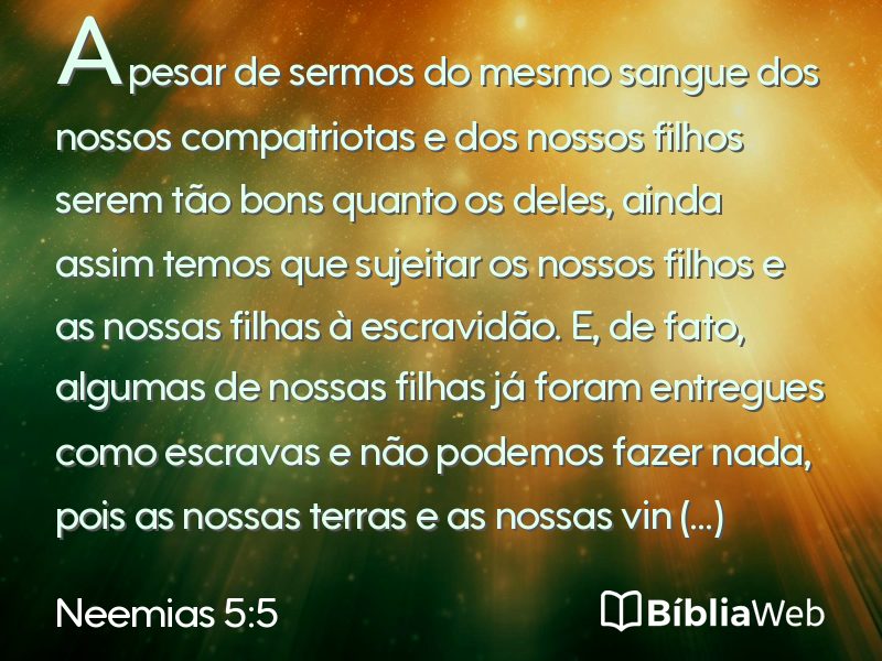 Neemias 5:5 em imagem para compartilhar
