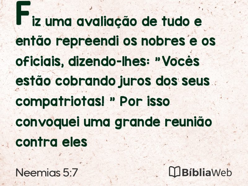 Neemias 5:7 em imagem para compartilhar