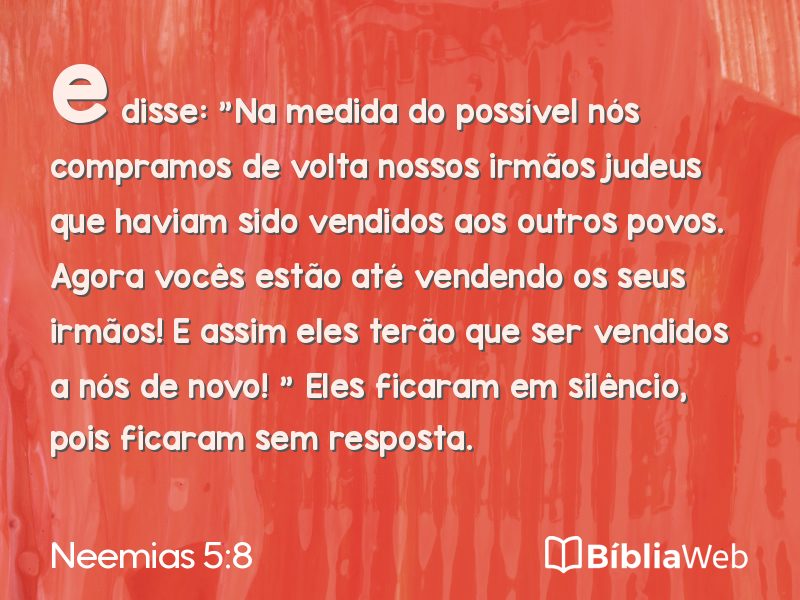 Neemias 5:8 em imagem para compartilhar