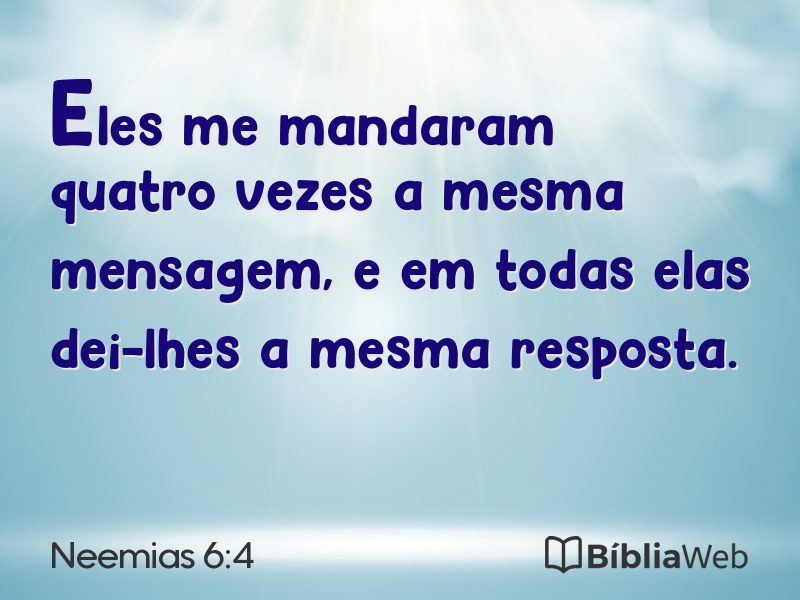Neemias 6:4 em imagem para compartilhar