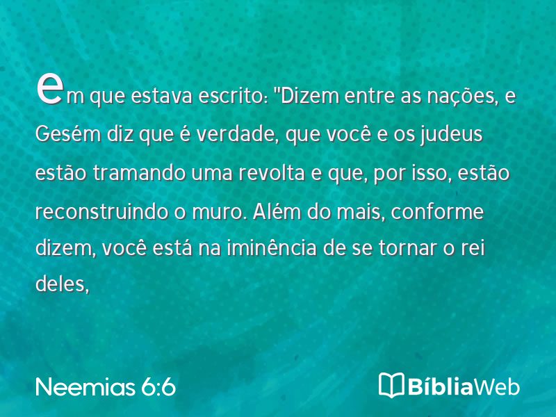 Neemias 6:6 em imagem para compartilhar