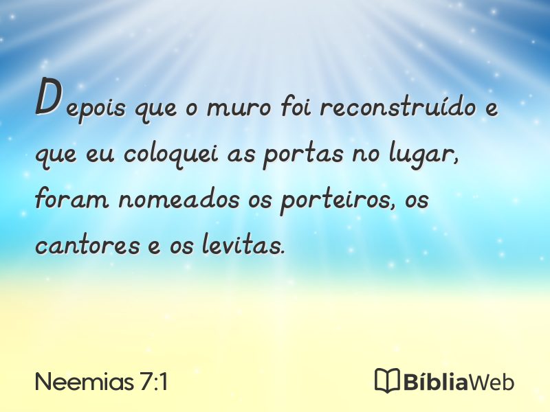 Neemias 7:1 em imagem para compartilhar