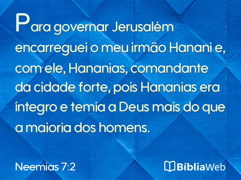 Neemias 7:2 em imagem para compartilhar