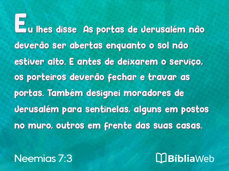 Neemias 7:3 em imagem para compartilhar