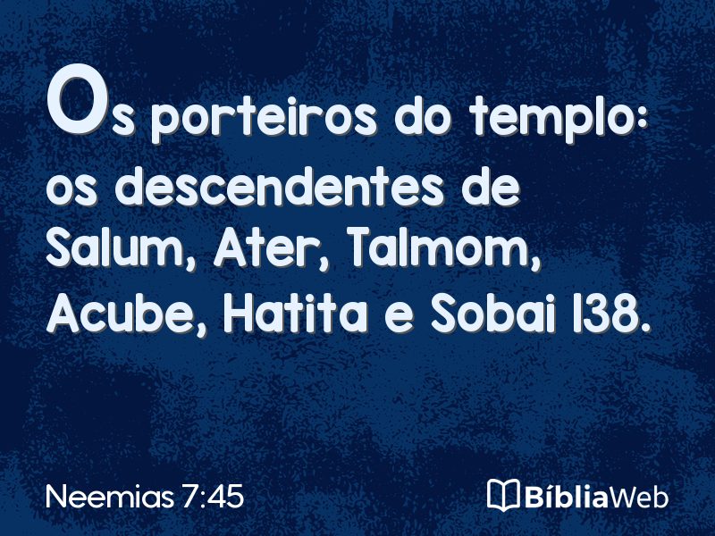 Neemias 7:45 em imagem para compartilhar