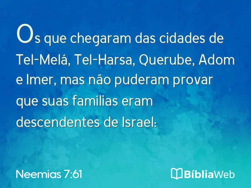 Neemias 7:61 em imagem para compartilhar