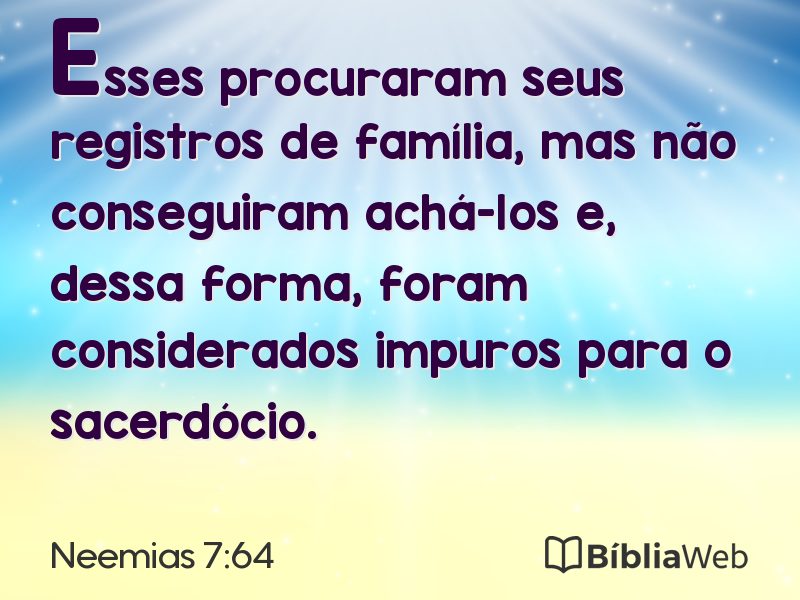 Neemias 7:64 em imagem para compartilhar