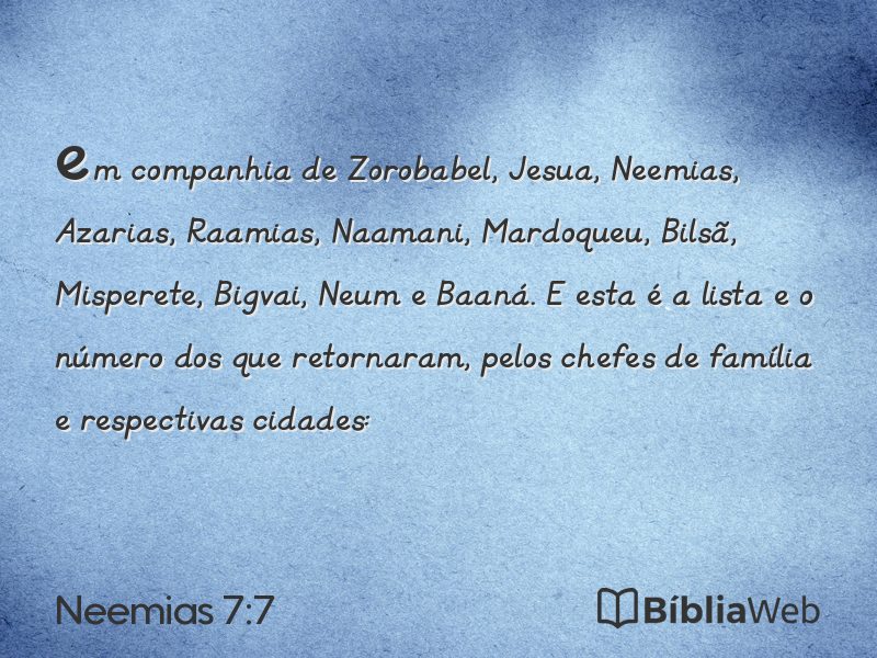 Neemias 7:7 em imagem para compartilhar